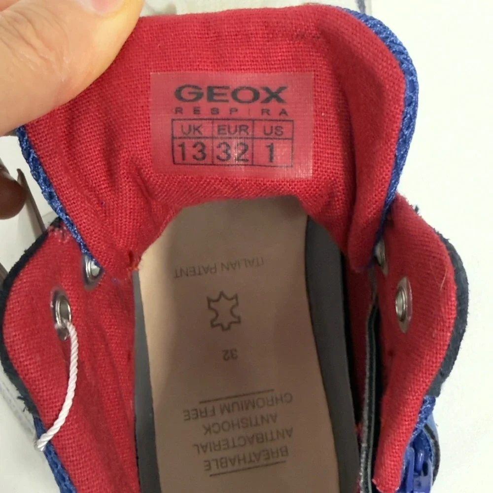 GEOX J ALONISSO B. H - Mesh+Suede Youth Boys‎ Shoes Navy/Fluo Yellow US 1/ EU 32